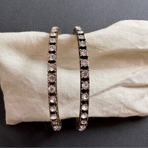 2 Banana Republic‎ Gold Rhinestone Bangle Tennis Bracelets Cubic Zirconia Fancy